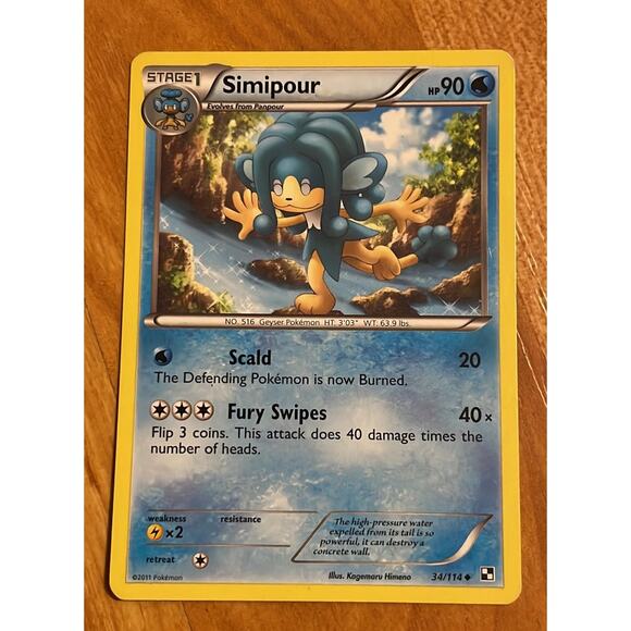 Simipour Pokemon Card - Picture 1 of 2